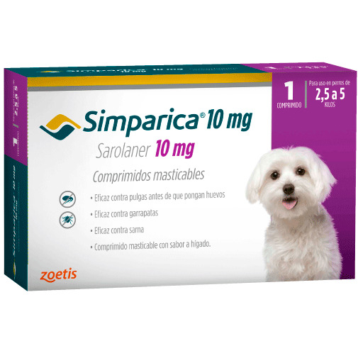 Simparica - Antiparasitario 10 Mg Perros de 2.5 A 5 Kg