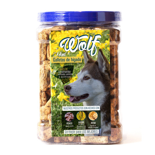 Wolf - Bombonera  Mini Galleta De Hígado Raza Mediana 1000 GR