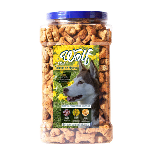 Wolf - Bombonera  Mini Galleta De Hígado Raza Mediana 2000 GR