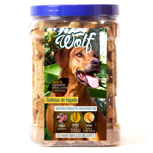 Wolf - Bombonera Maxi Galleta De Hígado Raza Grande 1000  GR