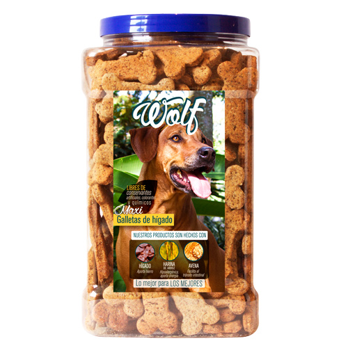 Wolf - Bombonera Maxi Galleta De Hígado Raza Grande 2000  GR