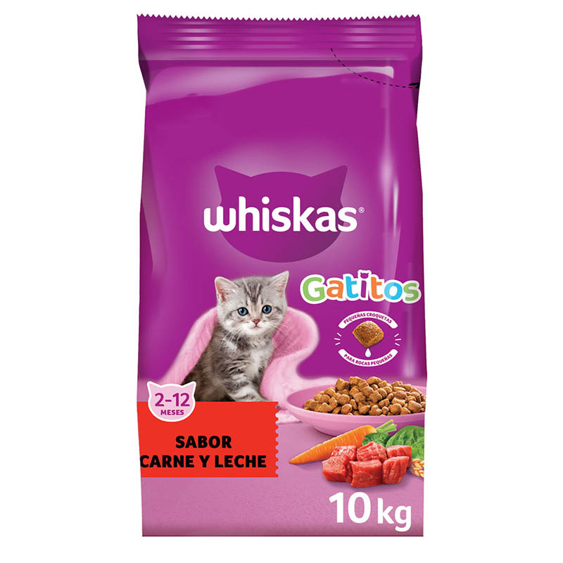 Whiskas - Alimento Seco Gatitos Sabor Carne y Leche