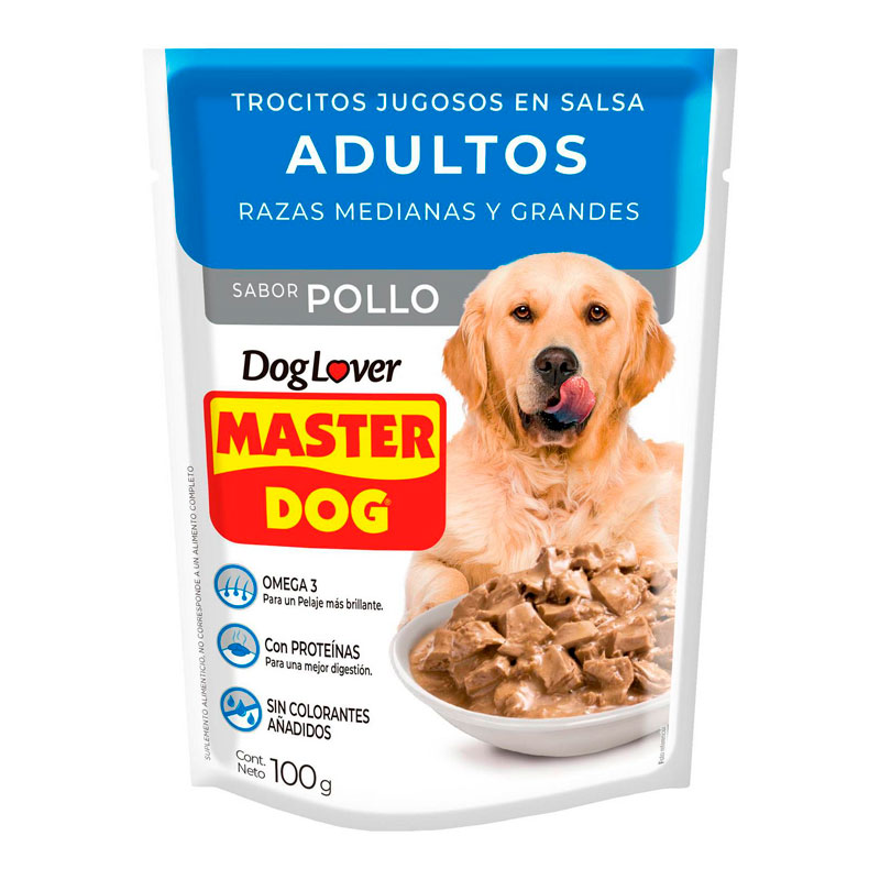 Master Dog - Alimento Húmedo Adulto Trocitos Jugosos Pollo