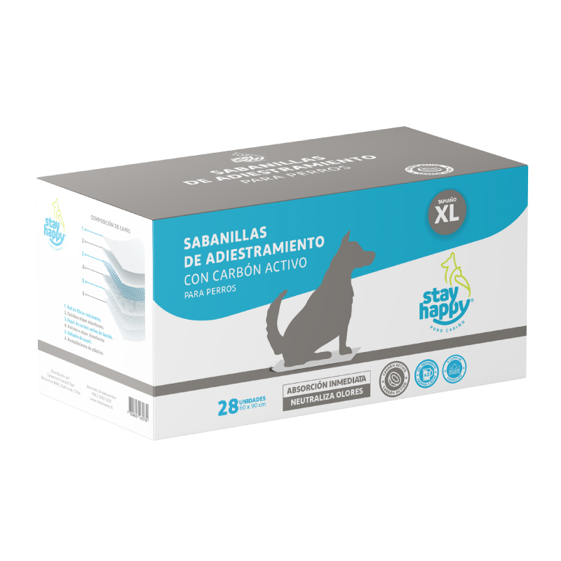 Stay Happy - Sabanillas de Adiestramiento Carbón 60x90 Cm