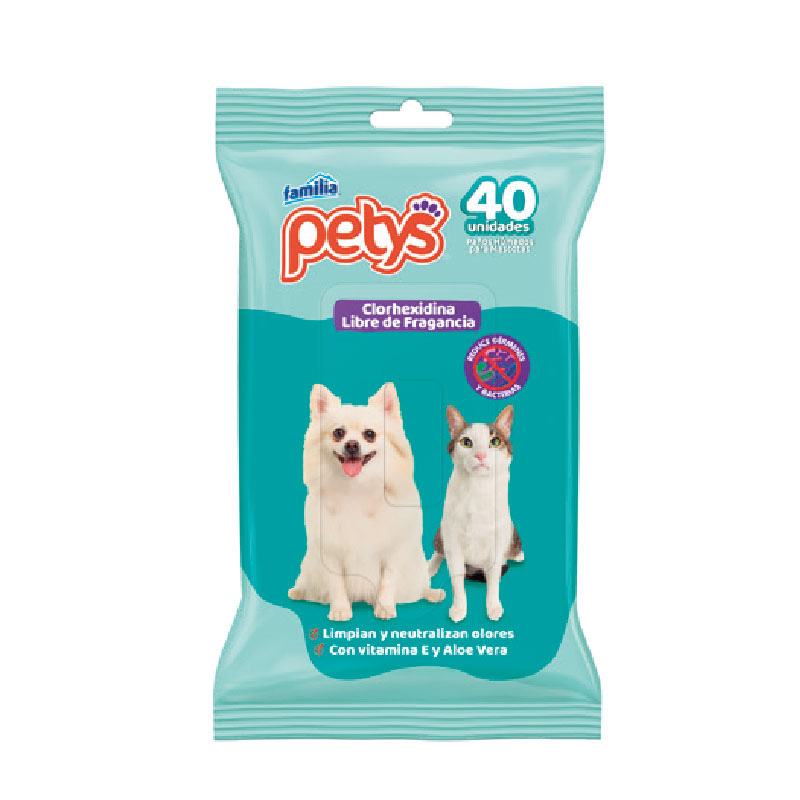 Petys - Paños Húmedos Anti Bacterial Con Clorhexidina