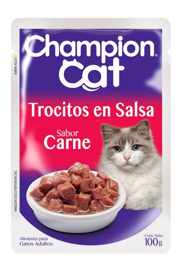 Champion Cat - Trocitos en Salsa Adultos Sabor Carne Sobre