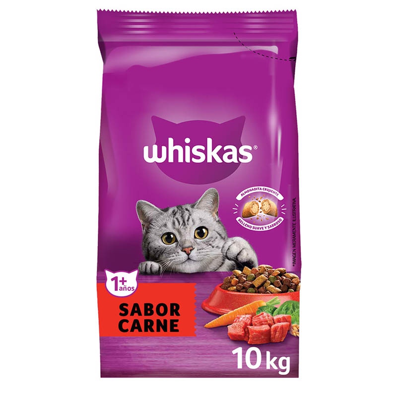 Whiskas - Alimento Seco Gato Adulto Sabor Carne