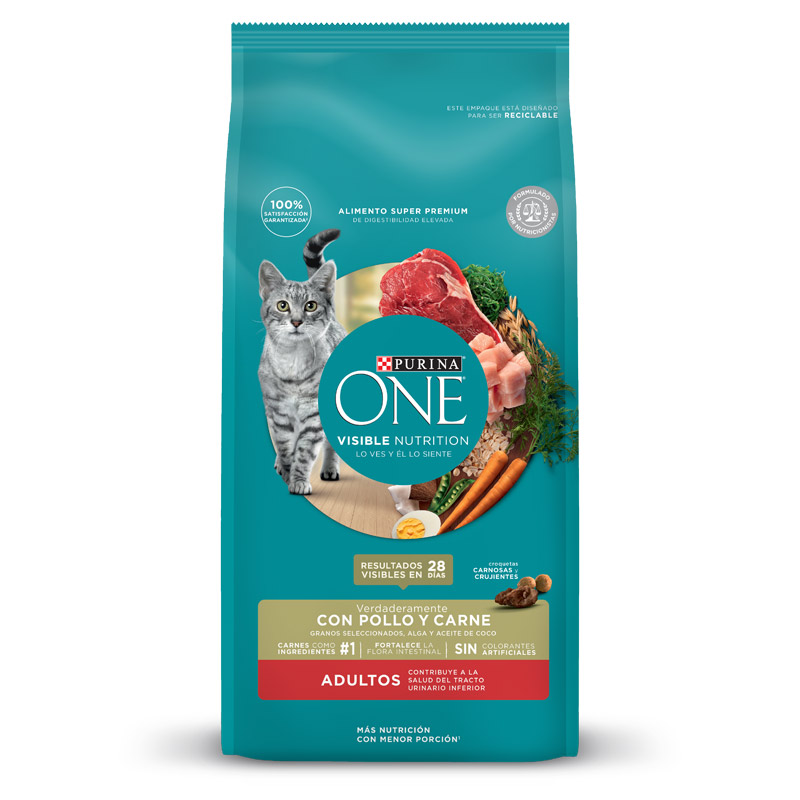 Purina One - Alimento Gatos Adultos Pollo y Carne