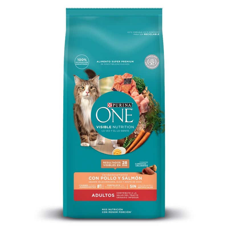 Purina One - Alimento Gatos Adultos Pollo y Salmón