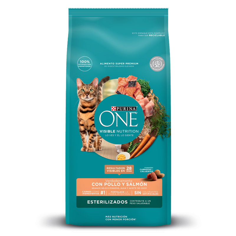 Purina One - Alimento Gatos y Gatitos Esterilizados Salmón