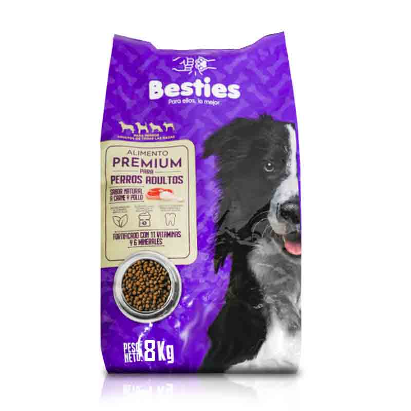 Besties - Alimento Perros Adultos Sabor Carne y Pollo 8 KG