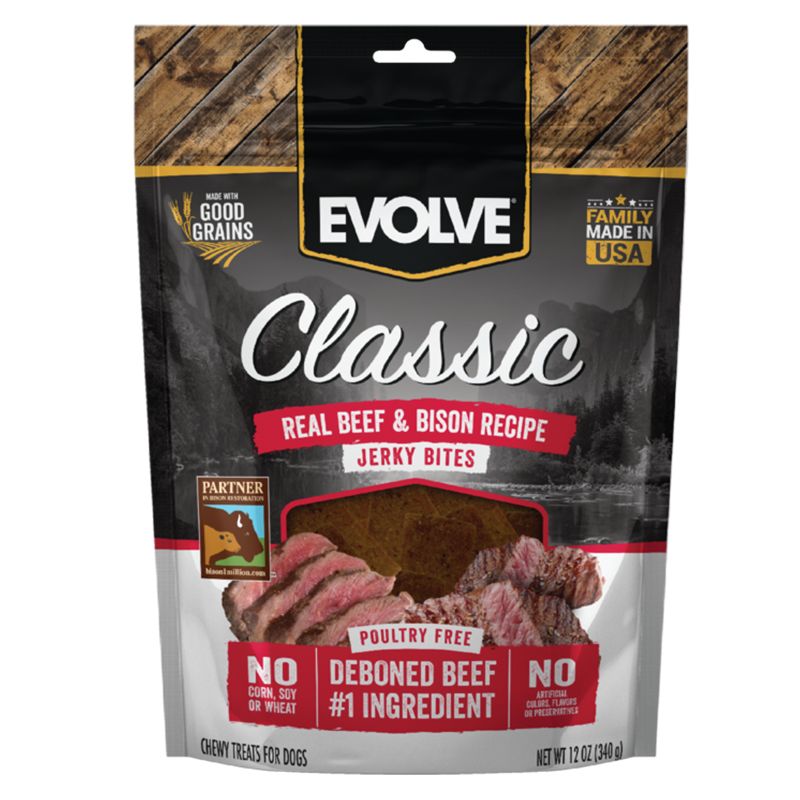 Evolve - Dog Snack Classic Jerky Beef & Bison 340 GR
