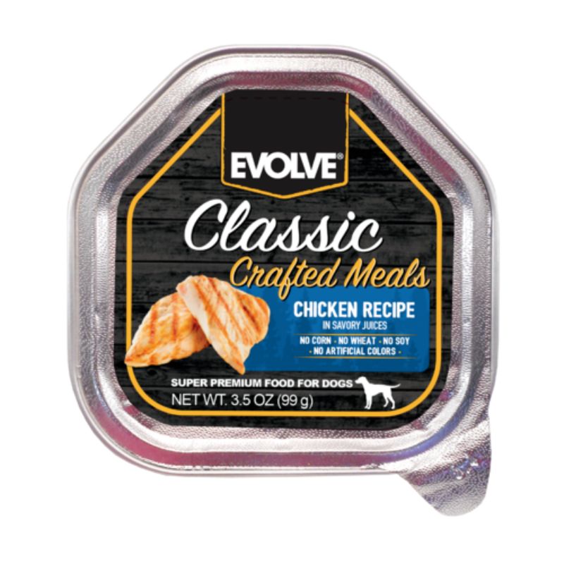 Evolve - Dog Bandeja Classic Crafted Meals Pollo 99 GR