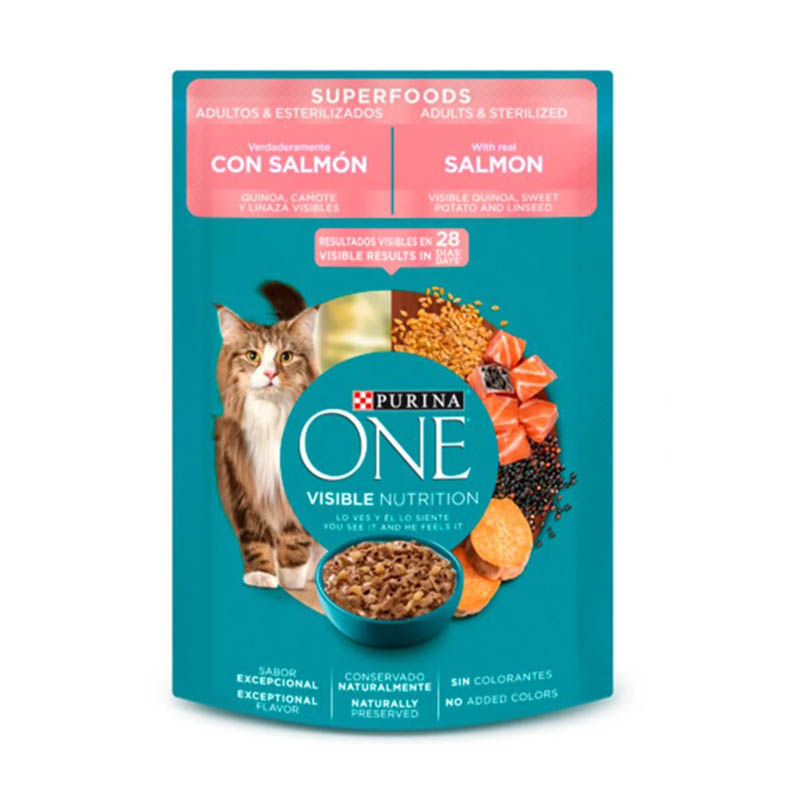 Purina One - Alimento Húmedo Gatos Adultos y Esterilizados Salmón