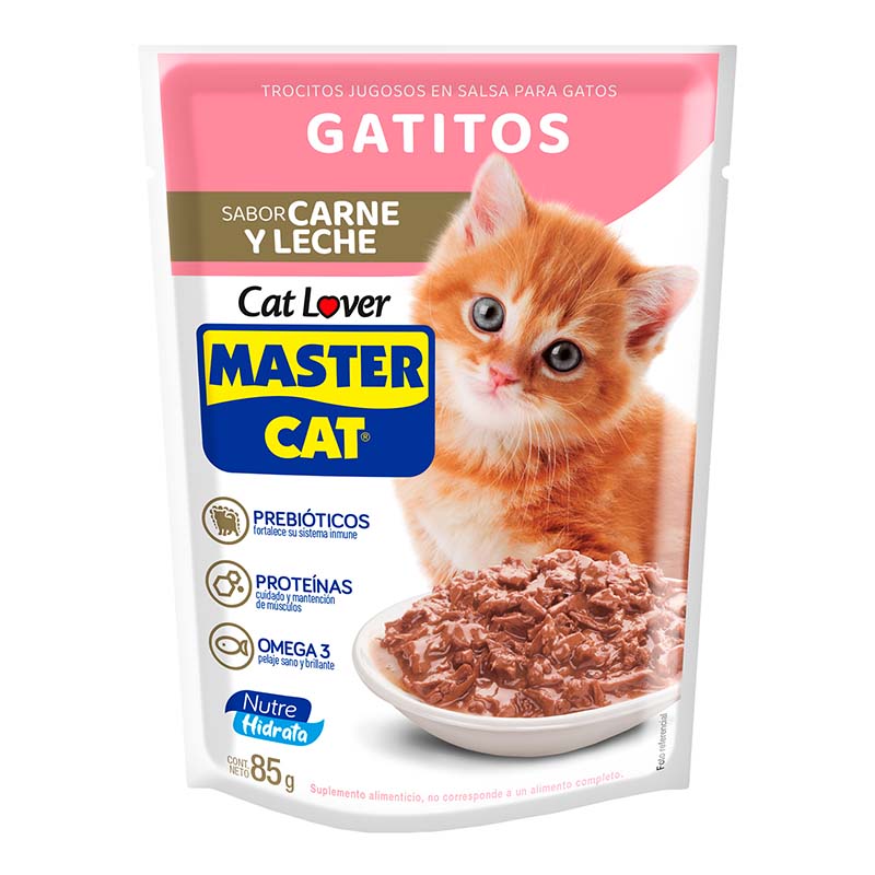 Master Cat - Alimento Húmedo Gatitos Trocitos Carne y Leche