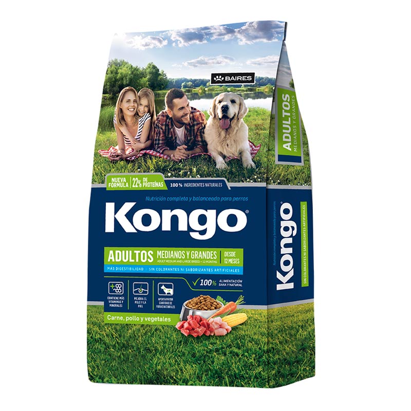 Kongo - Alimento Adulto Medianos y Grandes Carne y Pollo