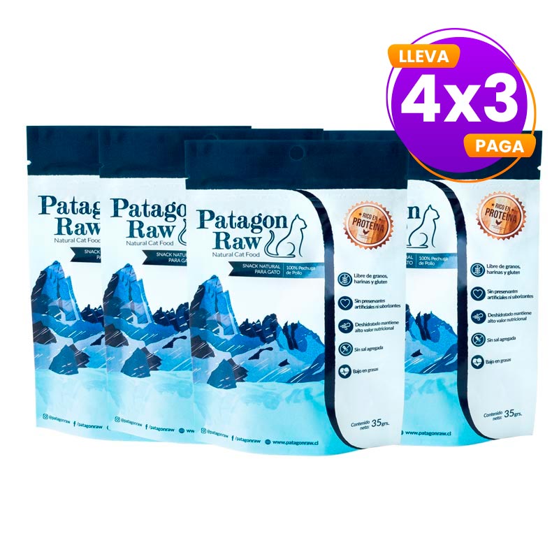 Patagon Raw - Pack 4x3 Gato Pechuga de Pollo