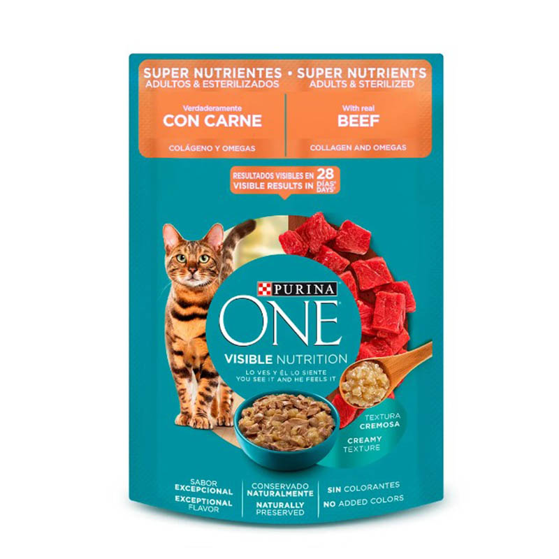 Purina One - Alimento Húmedo Gatos Adultos y Esterilizados Carne