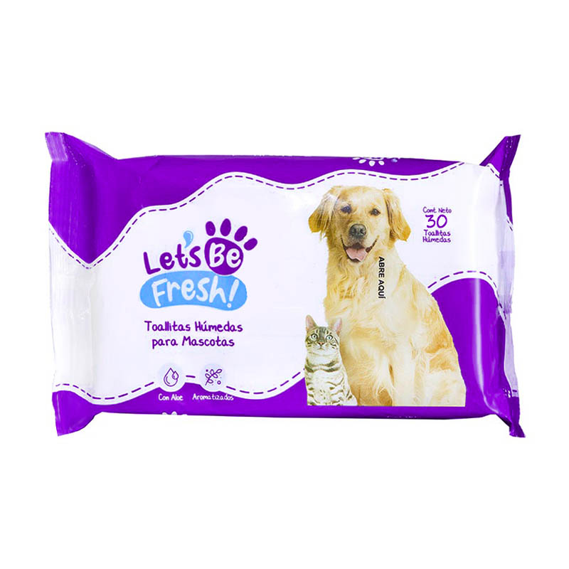 Lets Be Fresh - Pañitos Húmedos para Mascotas 30 UND