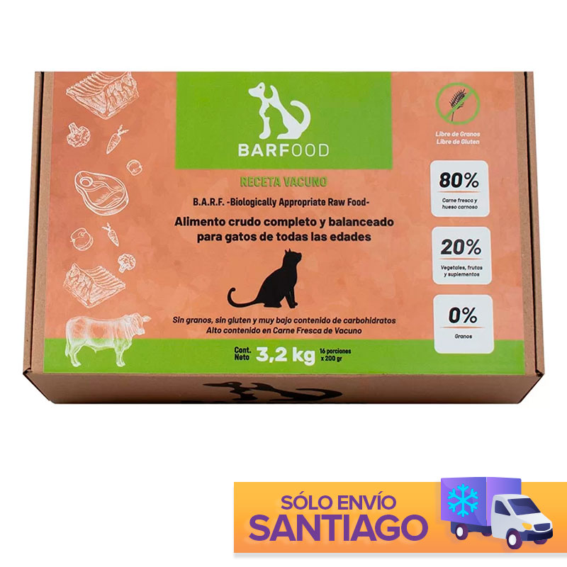Barfood - Alimento Crudo de Vacuno para Gatos