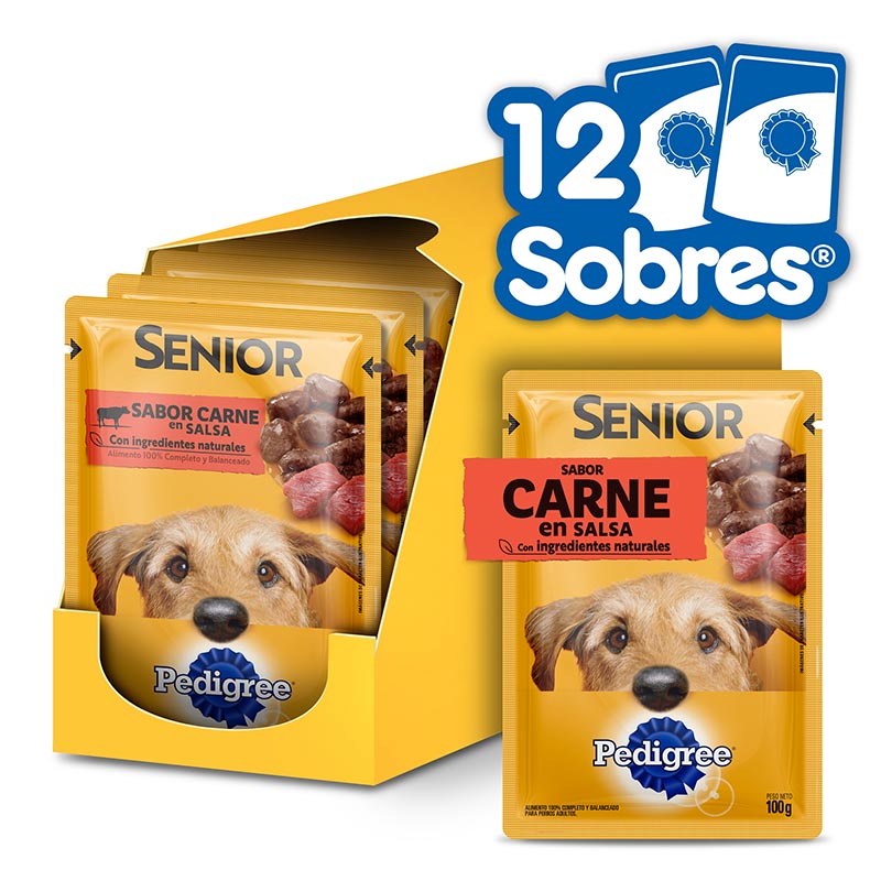 Pedigree - Alimento Húmedo Sobre Perro Senior 7+ Carne