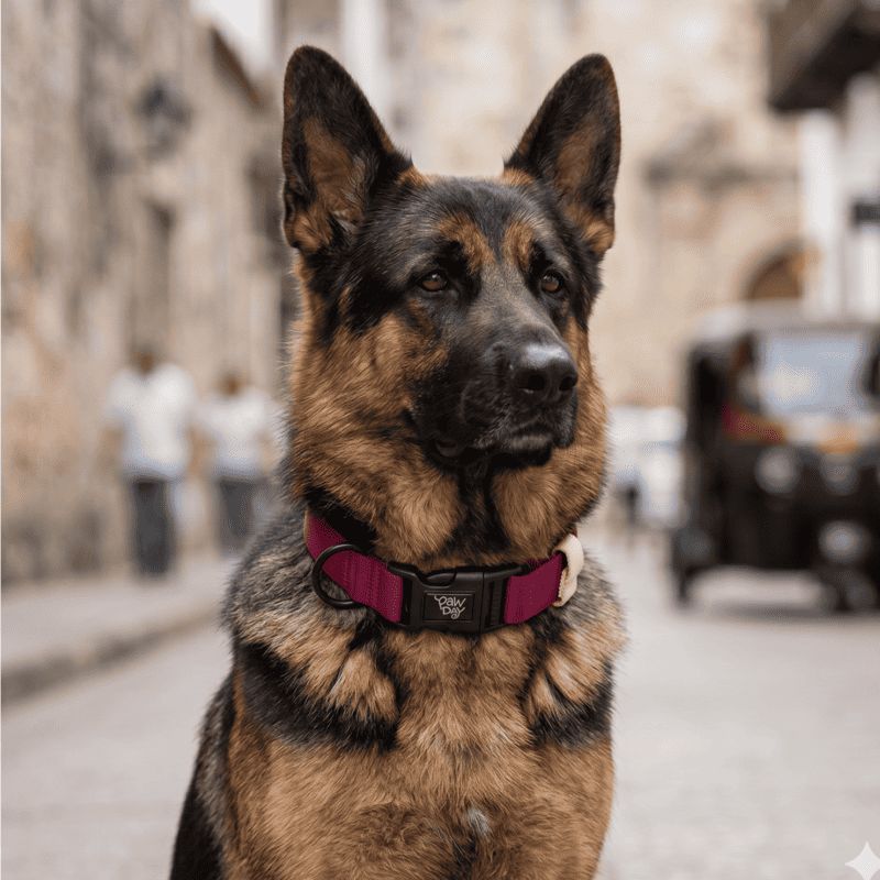 Paw Day - Collar Essential Vino Tinto - Rosado Bebe L