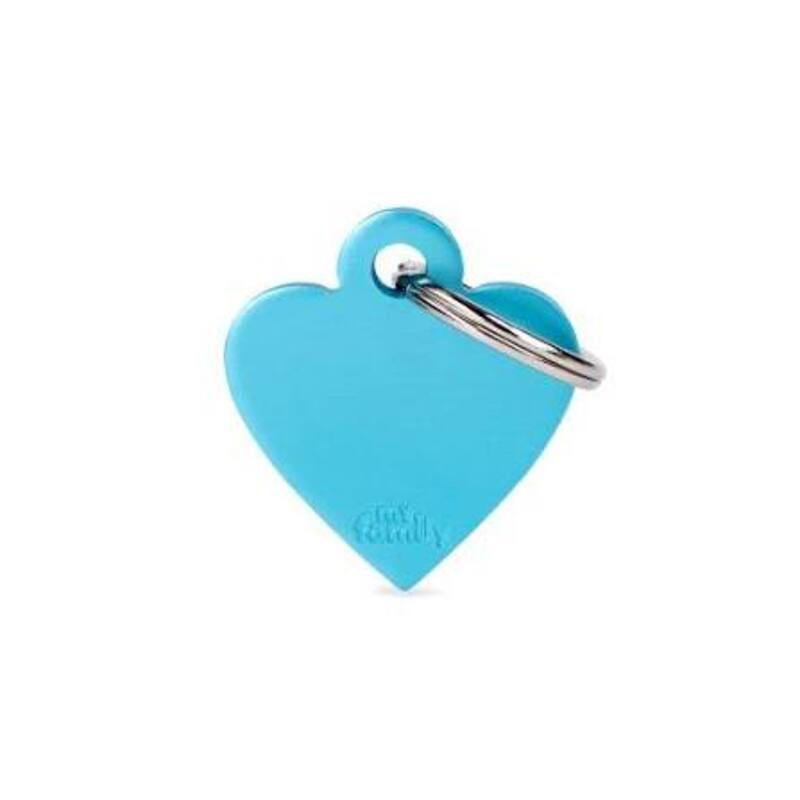 My Family - Plaquita Small Heart Aluminum Light Blue