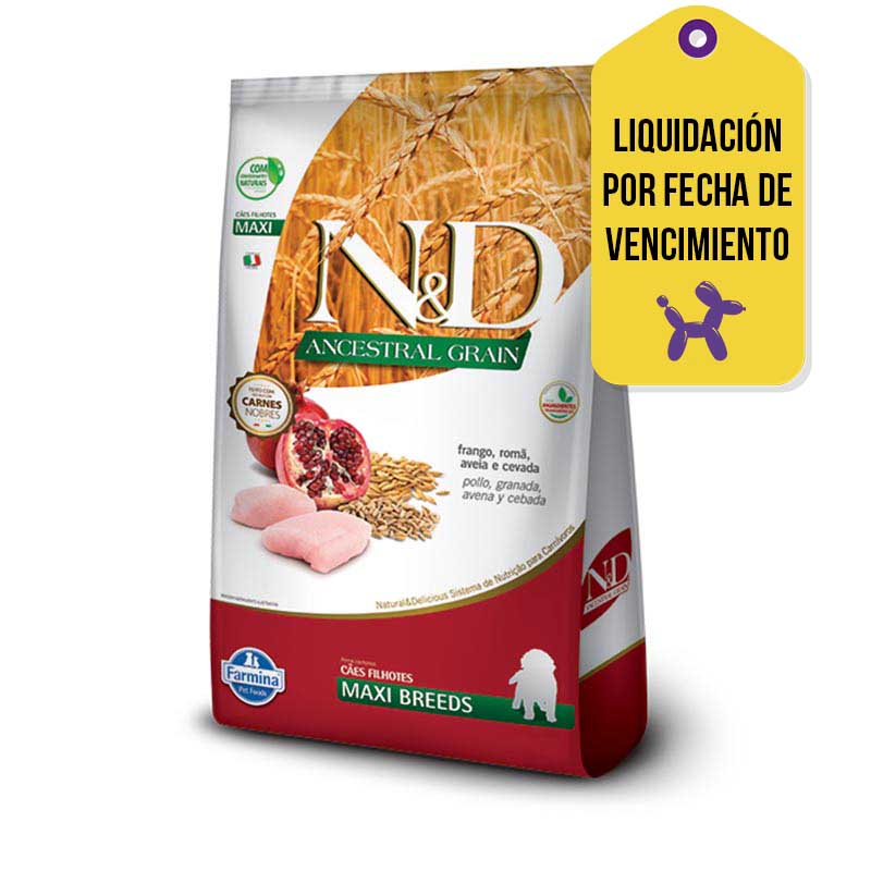 N&D Ancestral - Alimento para Perro Cachorro Raza Maxi FV. 19-05-2026