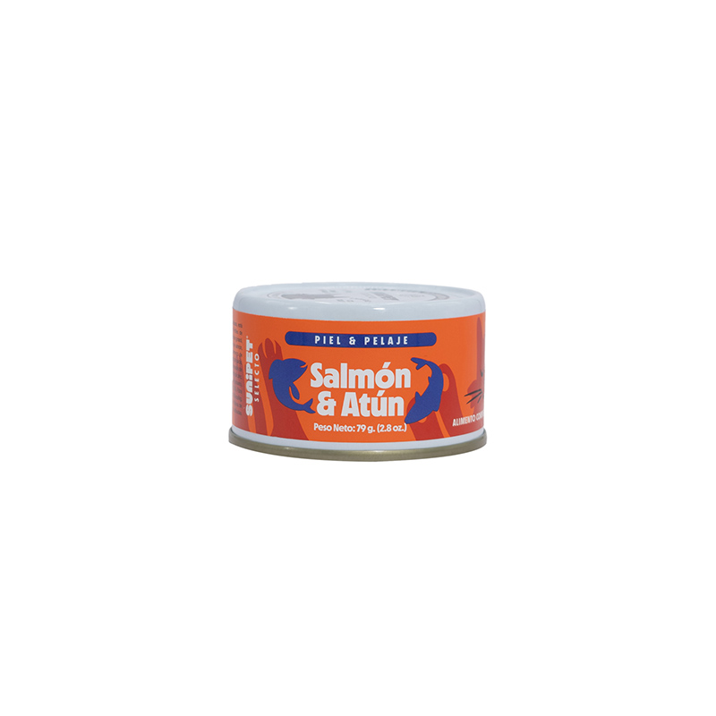 SuniSelecto - Alimento Húmedo Piel y Pelaje, receta Salmón & Atún