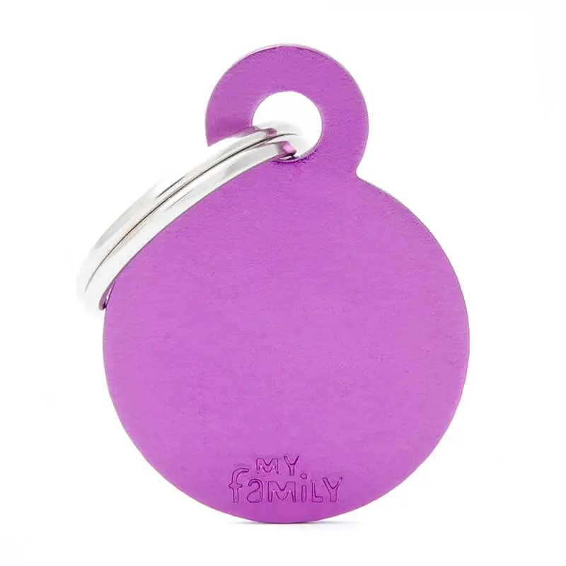 My Family - Plaquita Small Round Aluminum Purple