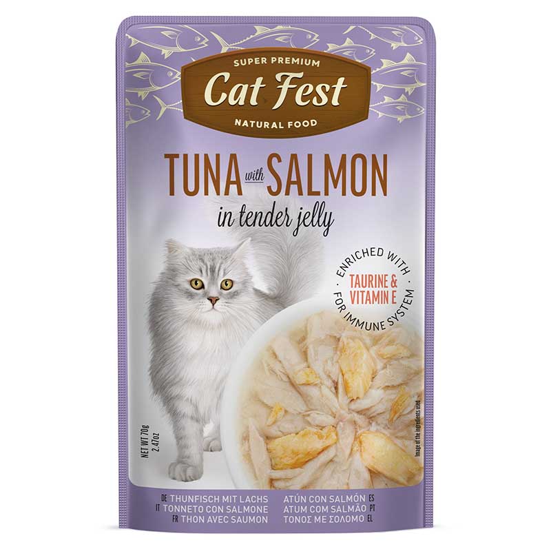 Cat Fest - Filtes De Atún Con Salmón En Gelatina