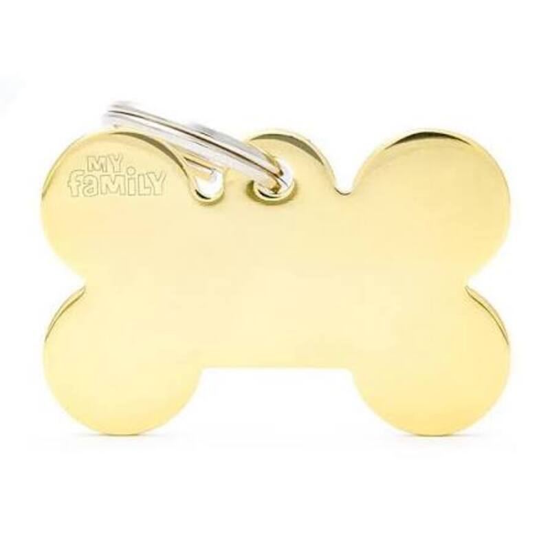 My Family - Plaquita Small Bone Golden Brass