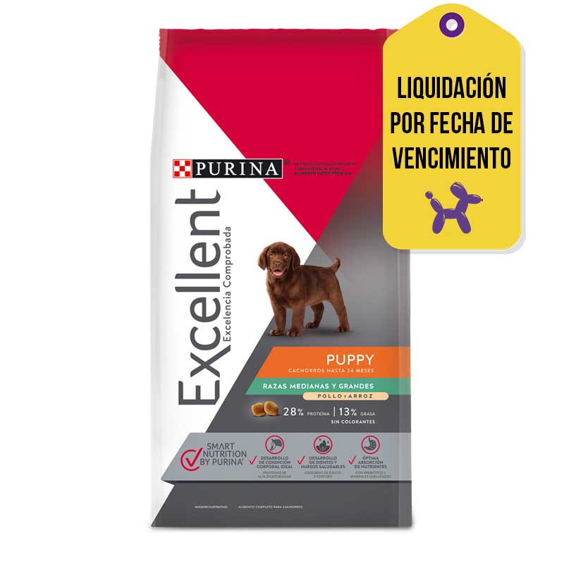 Excellent - Alimento Cachorros Raza Mediana y Grande Pollo FV. 01-05-2026