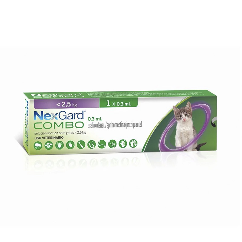 Nexgard Combo - Antiparasitario Interno y Externo para Gatos