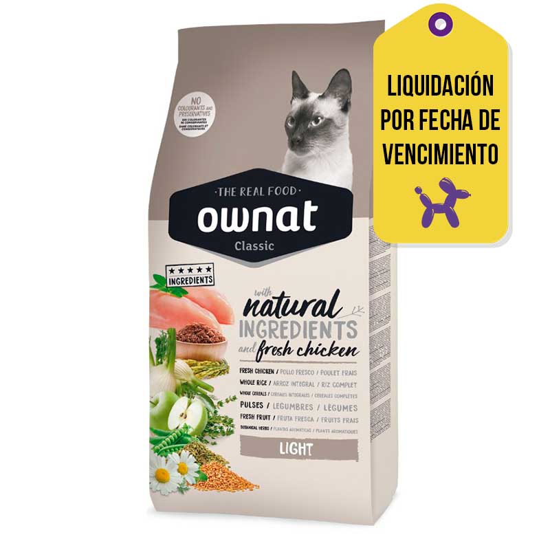 Ownat Classic - Alimento Light Gato Adulto F.V. 01-06-2026
