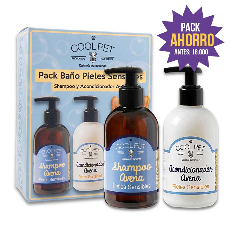 Cool pet - Promo Pack Baño Pieles Sensibles Shampoo + Acondicionador Avena