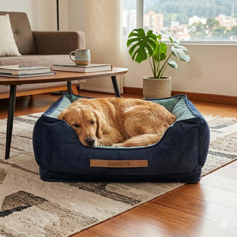 4 Moments - Cama Premium Tela Azul 90x65x32 cm L