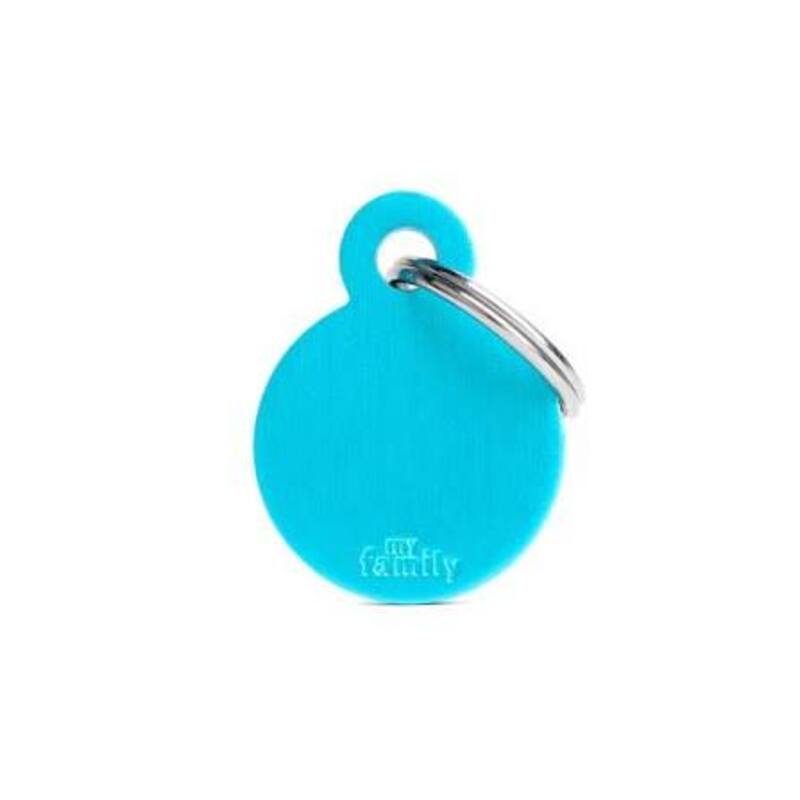 My Family - Plaquita Small Round Aluminum Light Blue