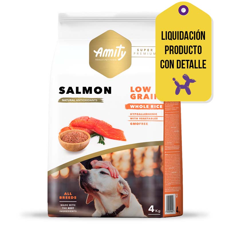 Amity - Alimento Perro Adulto Low Grain Salmón Rasgado