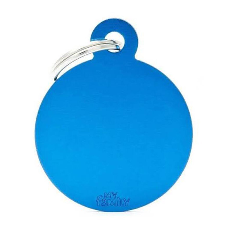 My Family - Plaquita Big Round Aluminum Blue