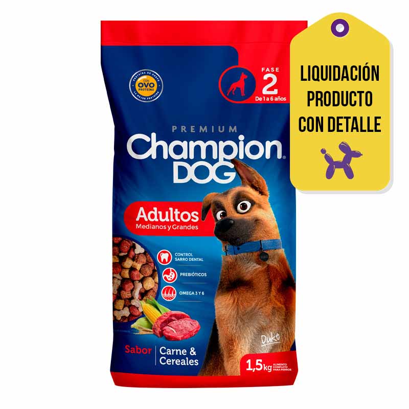 Champion Dog - Alimento Adultos Carne y Cereales Resellado