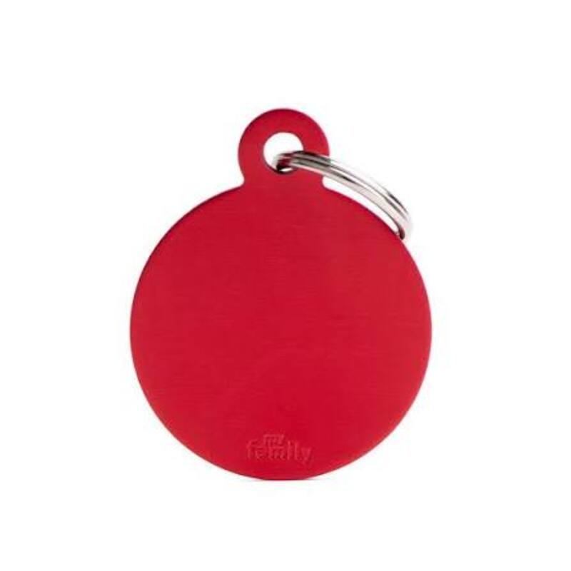 My Family - Plaquita Big Round Aluminum Red