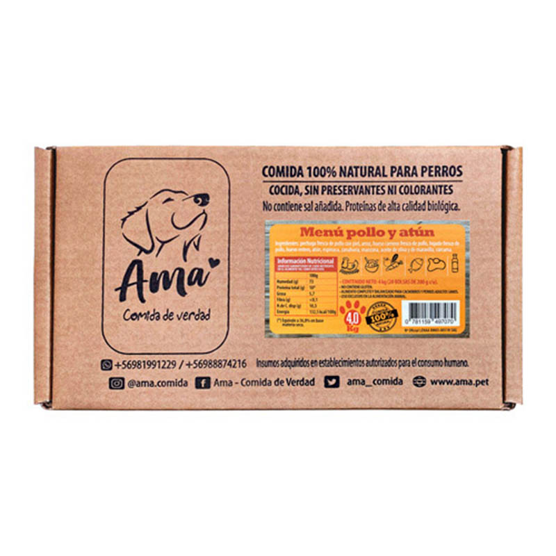 Ama - Menú Pollo y Atún Congelado para Perro
