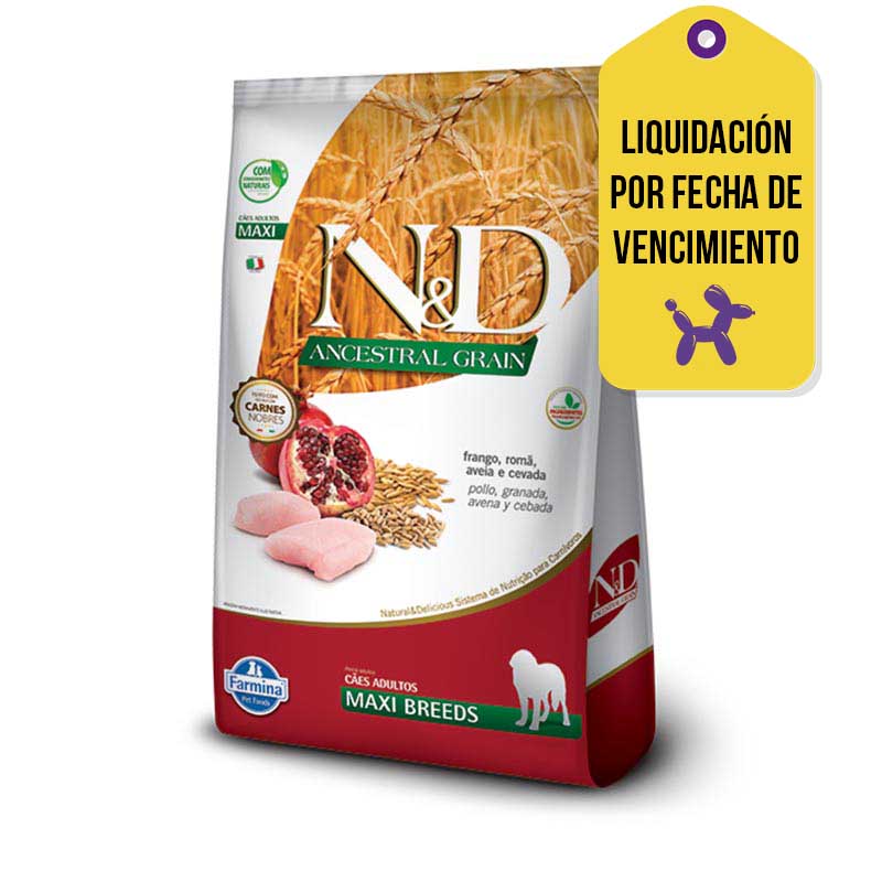 N&D Ancestral - Alimento para Perro Adulto Raza Maxi Pollo FV. 19-05-2026