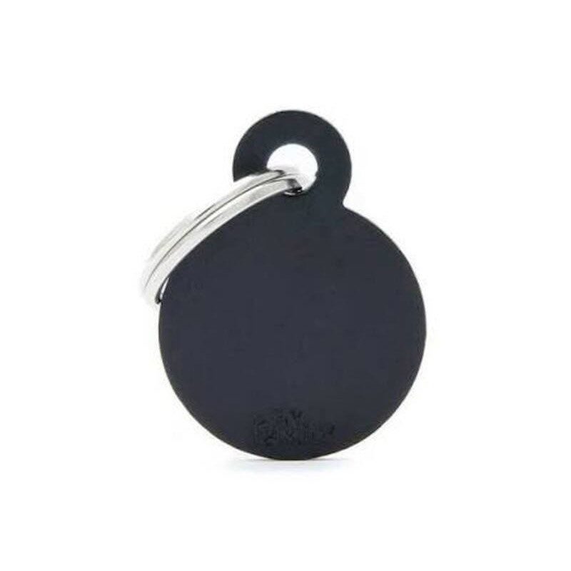 My Family - Plaquita Small Round Aluminum Black