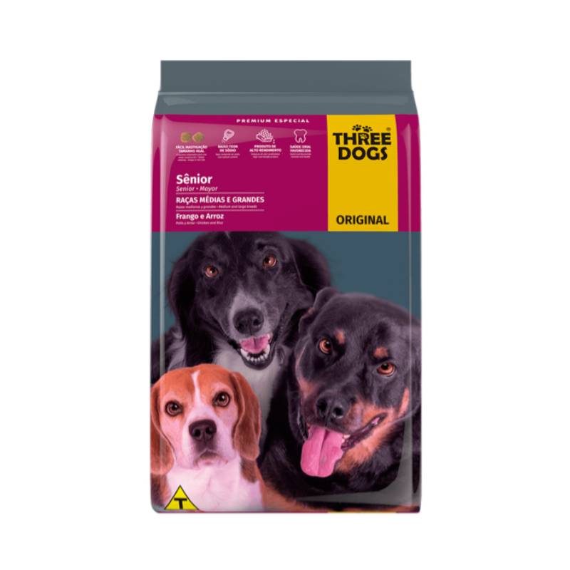 Three Dogs  - Original Senior Razas Medianas Y Grandes