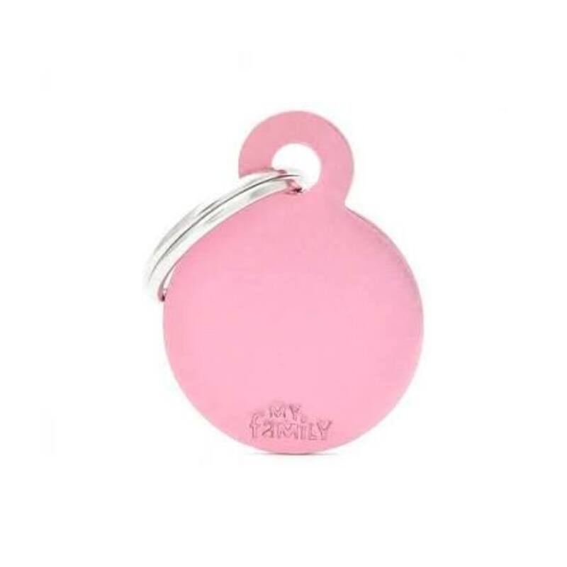 My Family - Plaquita Small Round Aluminum Pink