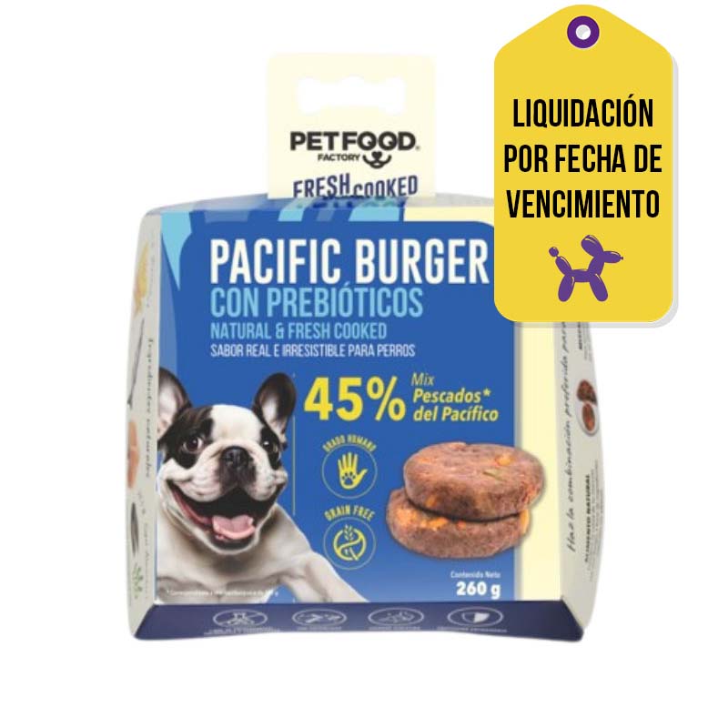Pet Food Factory - Burger Pacific Hamburguesa de Pescado para Perro F.V. 19-07-2026