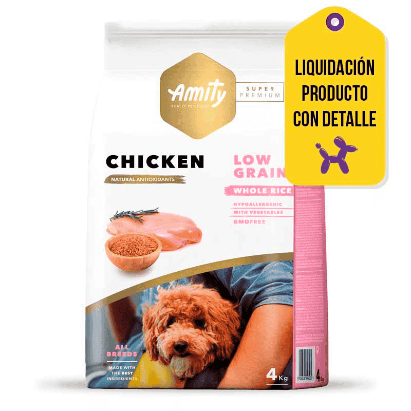 Amity - Alim Perro Adulto Low Grain Pollo Rasgado Sellado