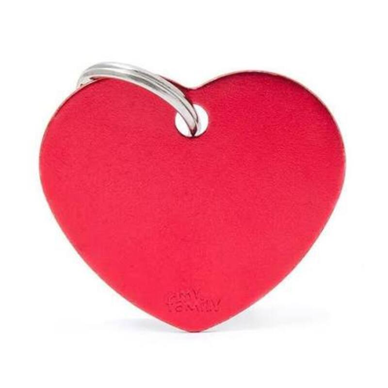 My Family - Plaquita Big Heart Aluminum Red